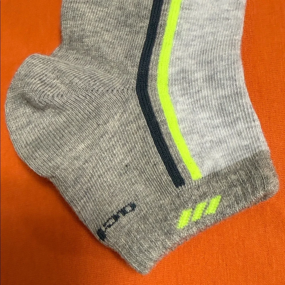 Gray and Neon Green Socks